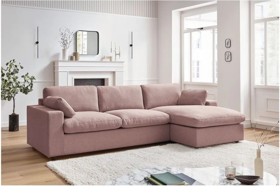 Rózsaszín sarokkanapé Belair – Bobochic Paris