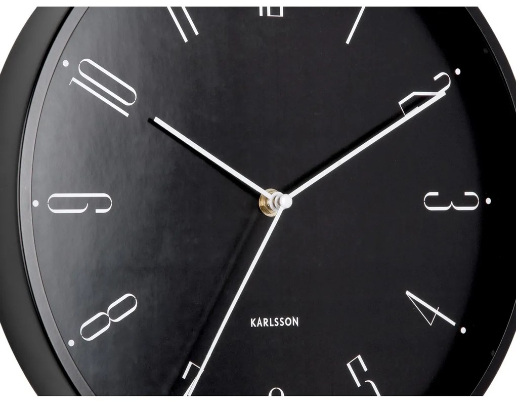 Karlsson 5988BK dizájner falióra, fekete, átmérő30 cm