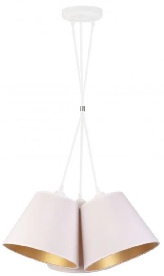 Duolla Duolla - Csillár zsinóron TWIGGY 3xE27/40W/230V átm. 60 cm fehér DU8979