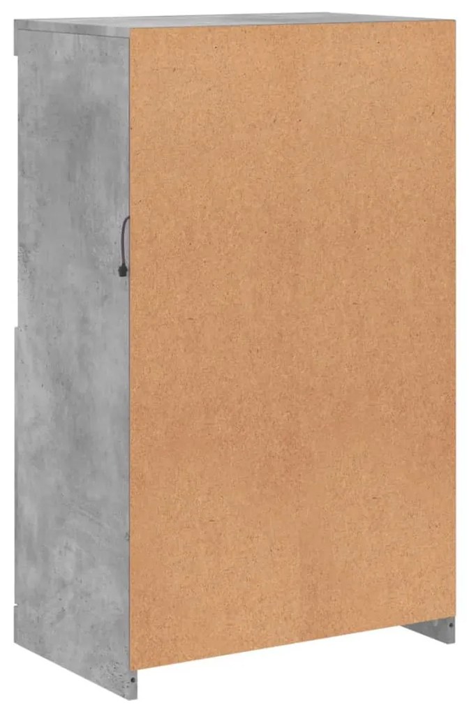 betonszürke tálalószekrény LED-világítással 60,5 x 37 x 100 cm