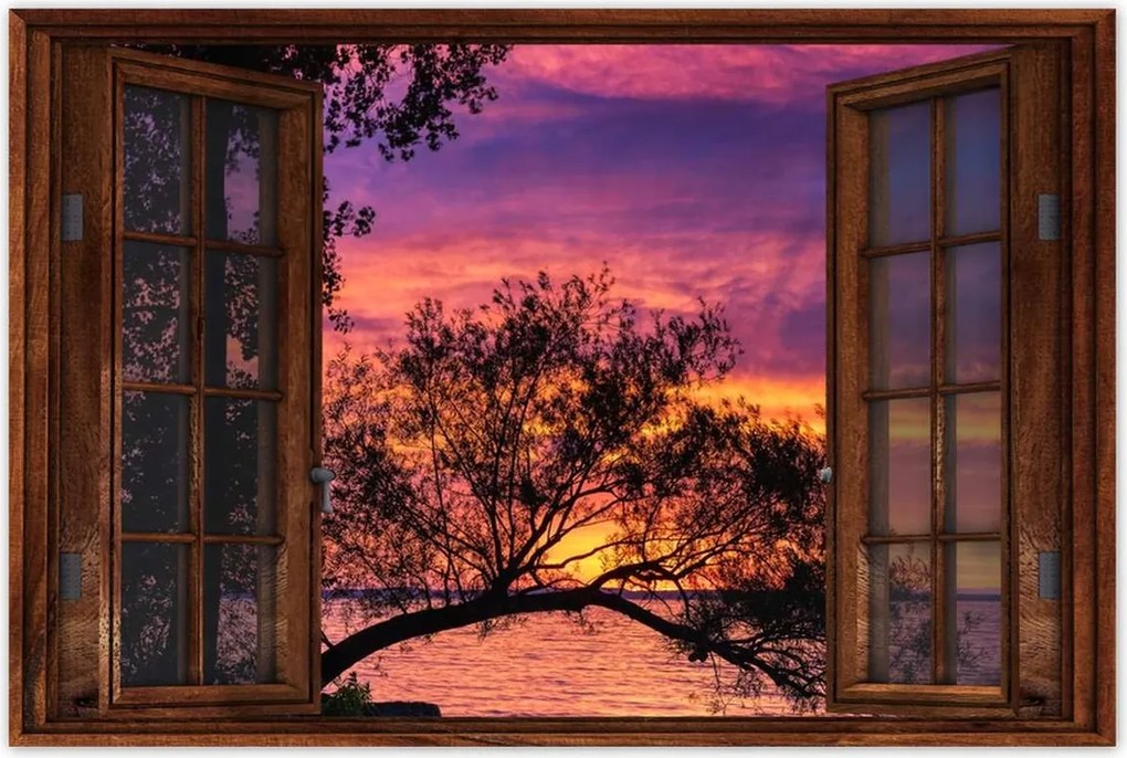 Poszterek 60x40 Tó Fa Nyugat