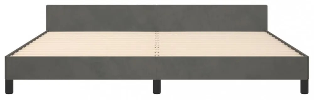 sötétszürke bársony ágykeret matrac nélkül 200 x 200 cm