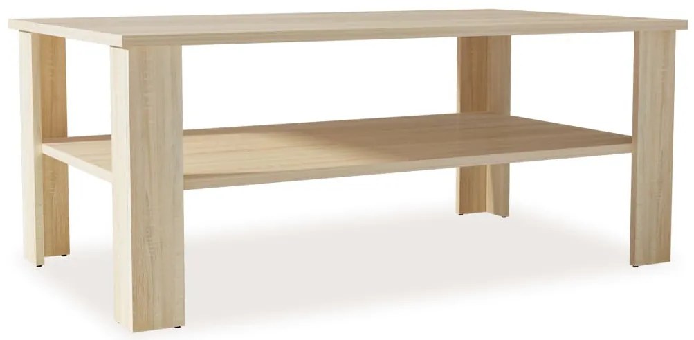 Tölgyfa színű faforgácslap dohányzóasztal 100 x 59 x 42 cm