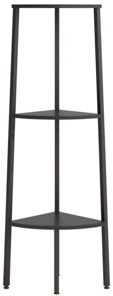 3 szintes fekete sarokpolc 45,5 x 31,5 x 120 cm