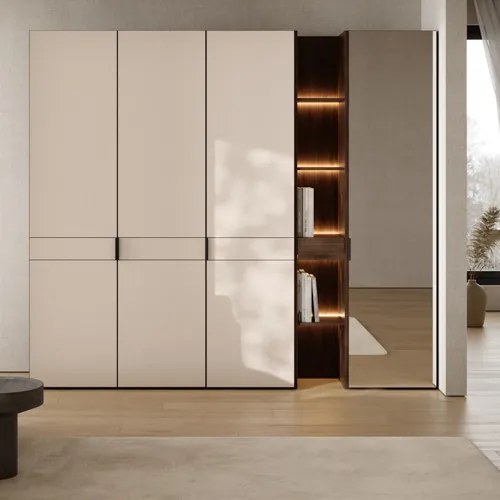 HANA 2 ajtós gardrób ajtószett krém len színben