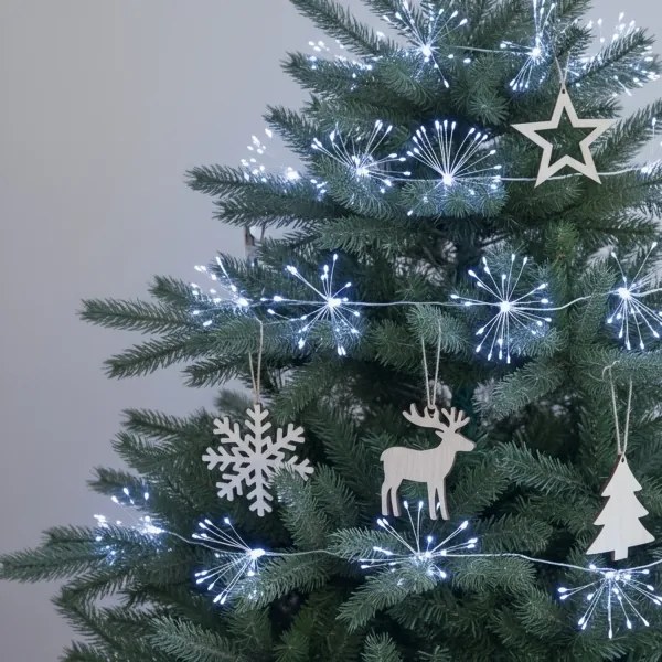 Brilagi - LED kültéri karácsonyi fényfüzér, 150 db LED, 5 m, IP44, hideg fehér, tűzijáték effektus