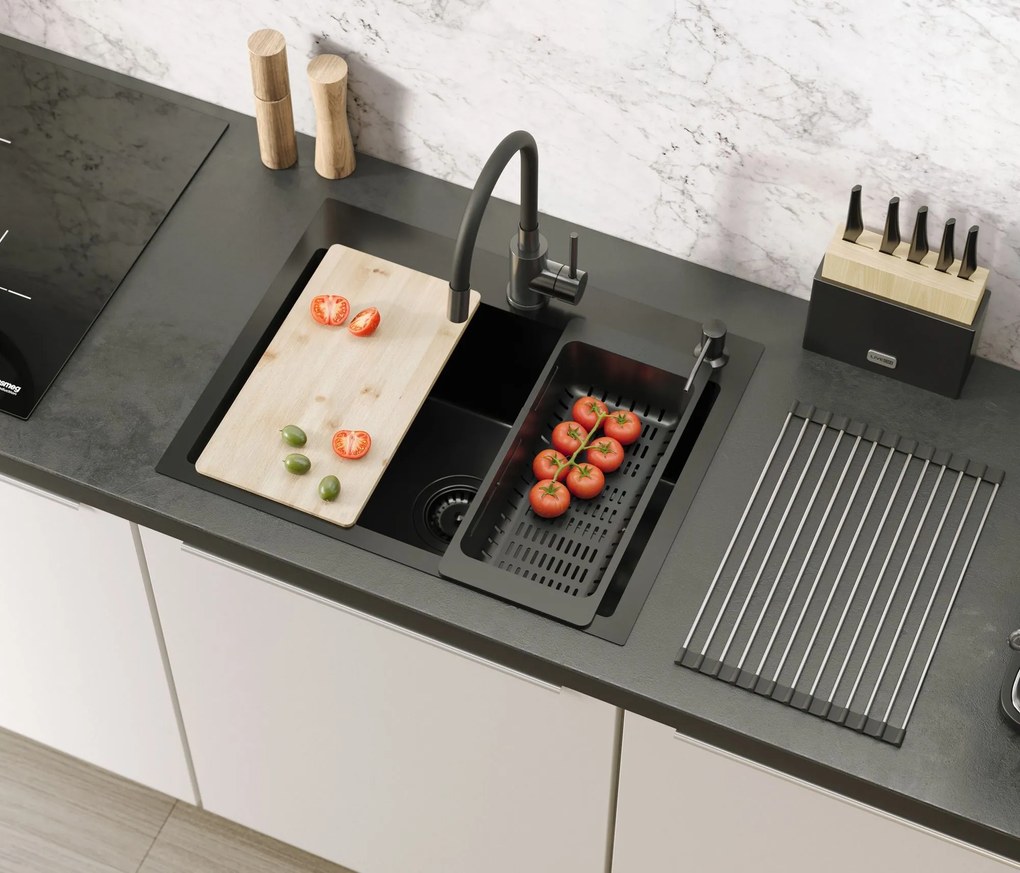 Acél mosogatótálca LUKE 110 WORKSTATION Black