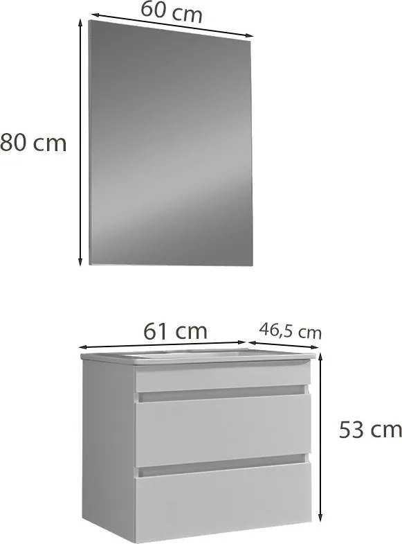 Cube 60 Fürdőszoba komplett szekrény