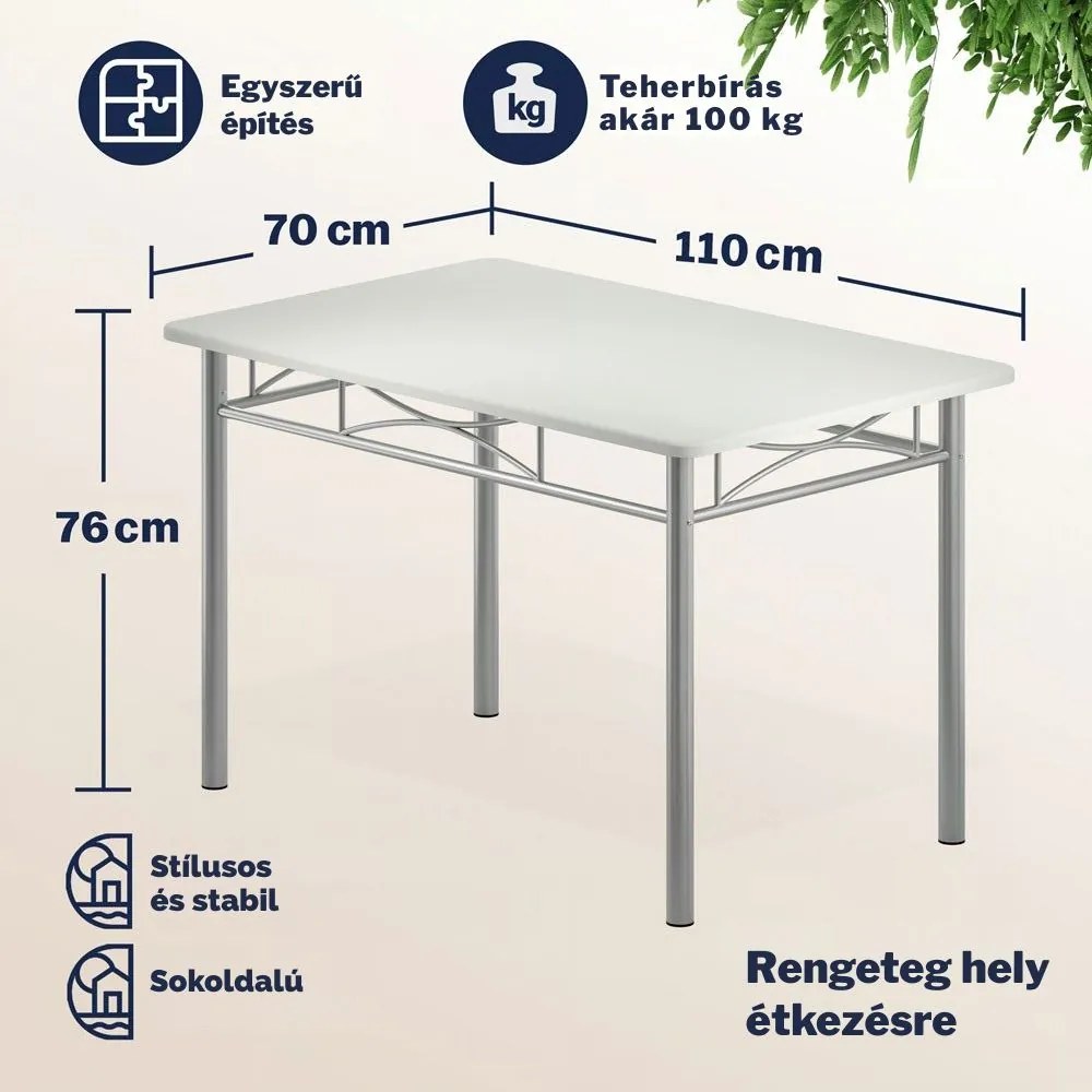 PAUL étkezőgarnitúra, 5 részes, bársony fehér Jurhan