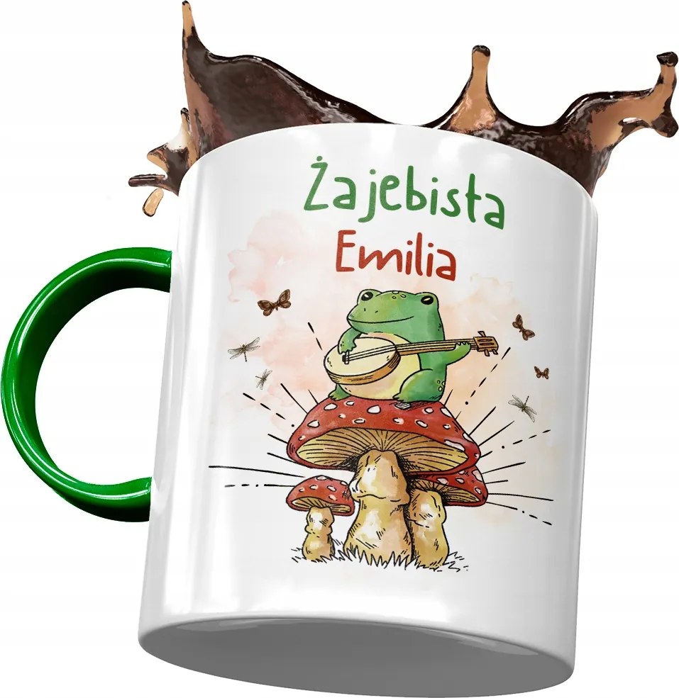 Zöld Bögre Emilia Barátnőknek Ajándék Nyomtatott Fotóval