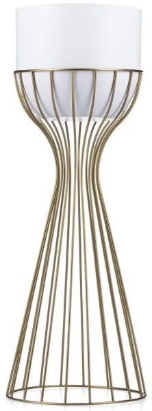 Fém virágcserép LOFT 56x20 cm arany/fehér