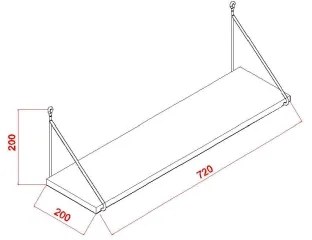 Fali polc ARMONI 20x72 cm fehér