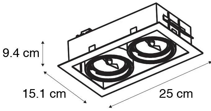 Okos süllyesztett spotlámpa fekete 2-lámpás állítható 2 Wifi GU10 70mm-rel - Oneon 70