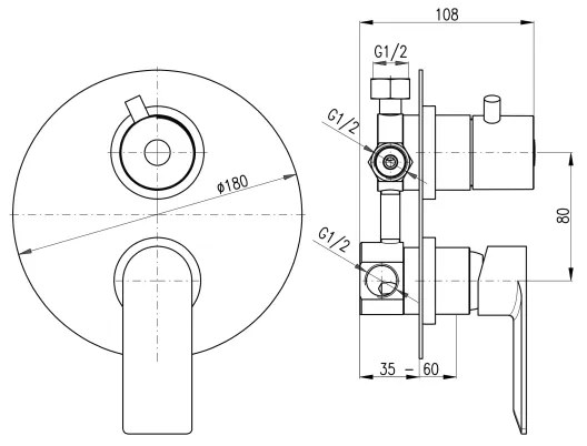 RAV Slezák NL187.3 - NIL beépített zuhanycsaptelep fényes króm