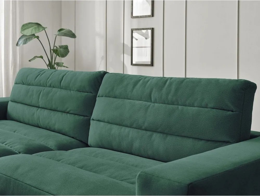 Zöld bársony sarokkanapé (bal oldali-heverő résszel) Sierra – Bobochic Paris