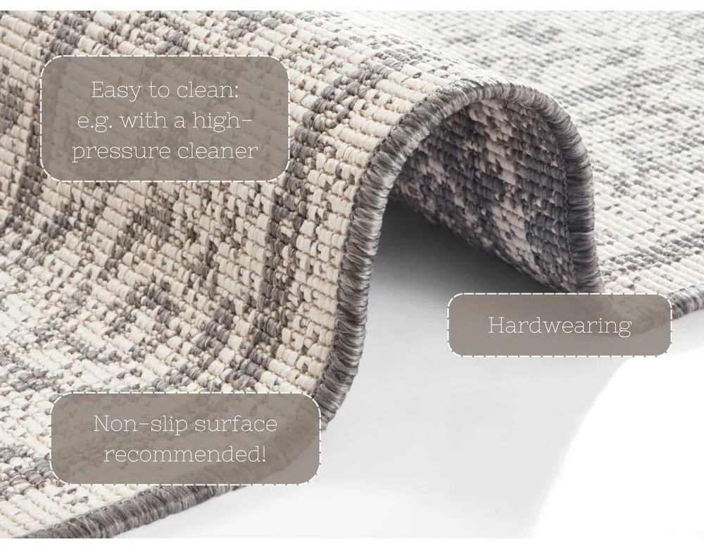 Cebu szürke-krémszínű kültéri szőnyeg, 80 x 150 cm - NORTHRUGS
