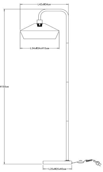 Lucide 10713/28/72 - Állólámpa YUNKAI 1xE27/60W/230V barna