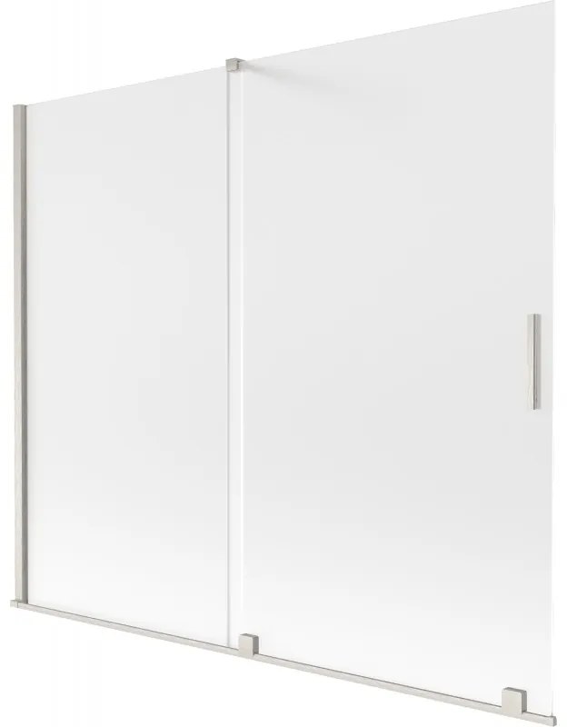 Mexen Velar, 2 szárnyas eltolható kádparaván 180 x 150 cm, 8 mm-es mattüveg, csiszolt acél, 896-180-000-31-97