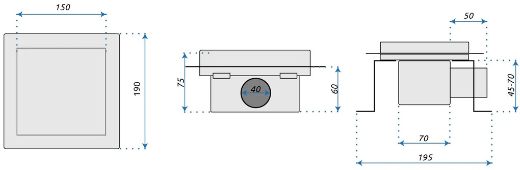Zuhanylefolyó REA LINE 150x150 Nickel Brush