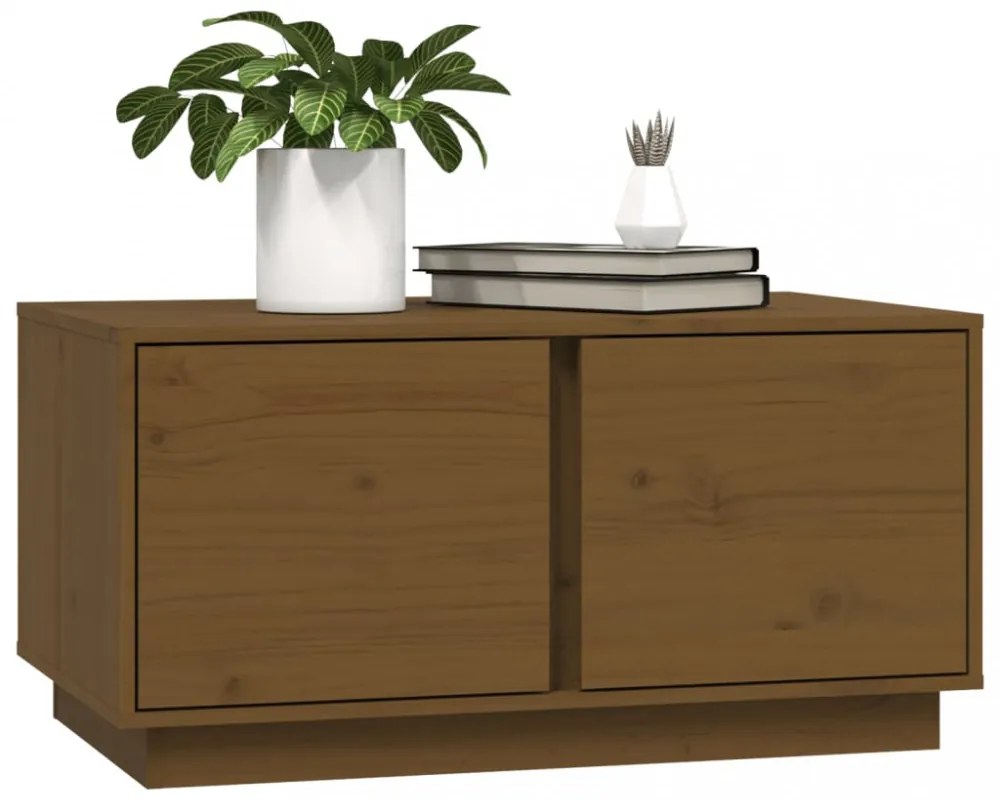 vidaXL mézbarna tömör fenyőfa dohányzóasztal 80 x 50 x 40 cm