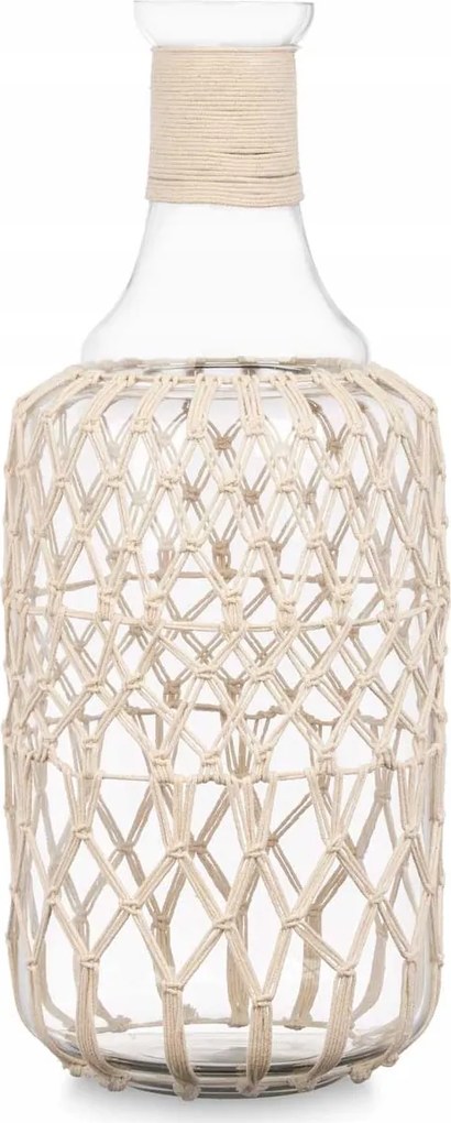 Üvegpalack Zsinóros Fonott Kancsó 20 X 20 X 48 CM Rusztikus