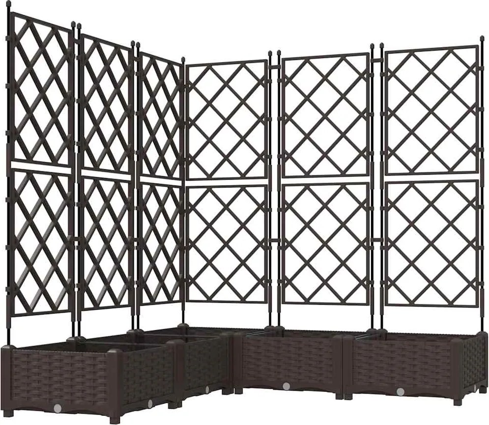 vidaXL Kerti cserép 5 pcs Barna 120 x 120 x 125,5 cm Acél
