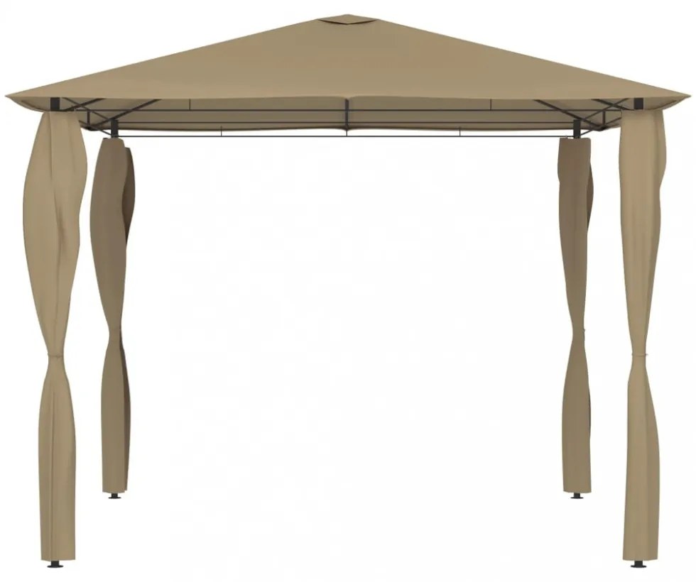 tópszínű pavilon oszlop takarókkal 3 x 3 x 2,6 m 160 g/m²
