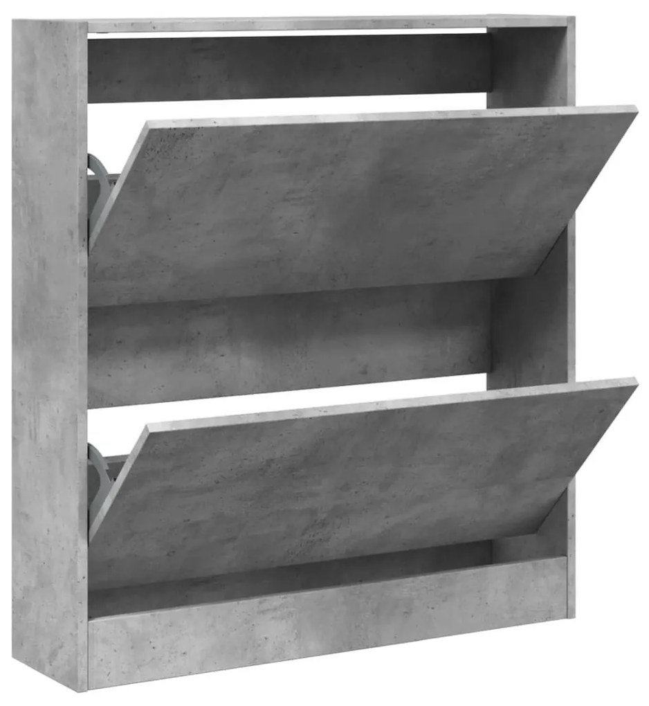 betonszürke szerelt fa cipőszekrény 80 x 21 x 87,5 cm