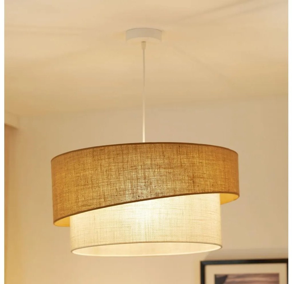 Brilagi Brilagi - Csillár zsinóron SHINE 1xE27/15W/230V átm. 50 cm bézs/krémes BG1273