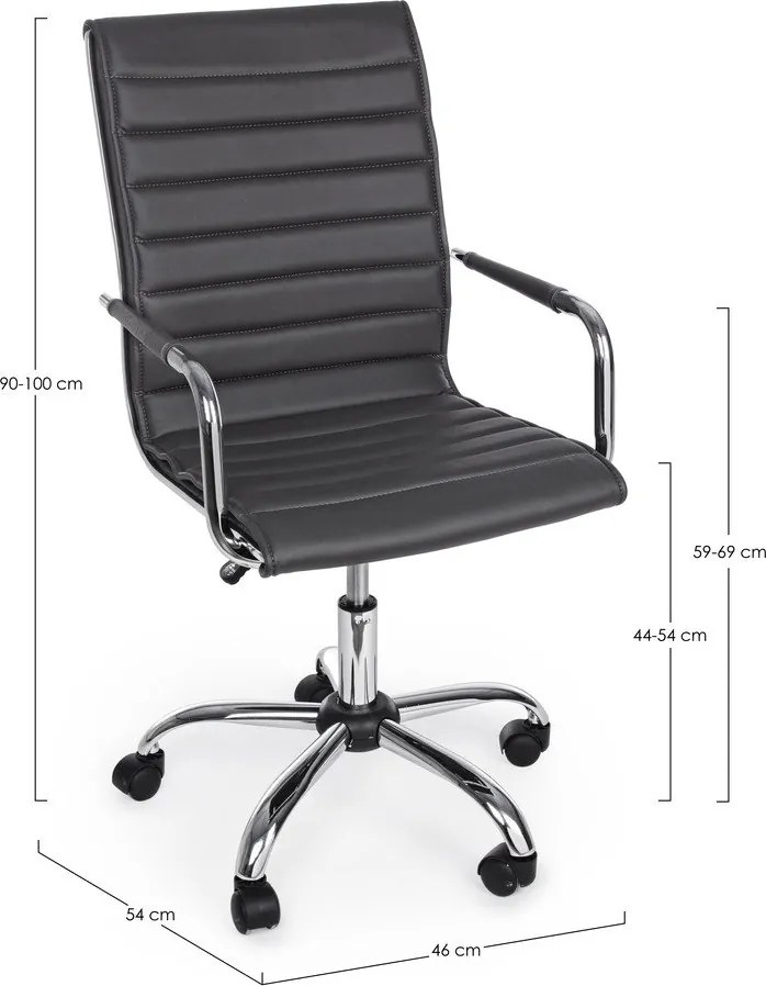 Sötétszürke bőrutánzat irodai szék Perth – Yes Everyday