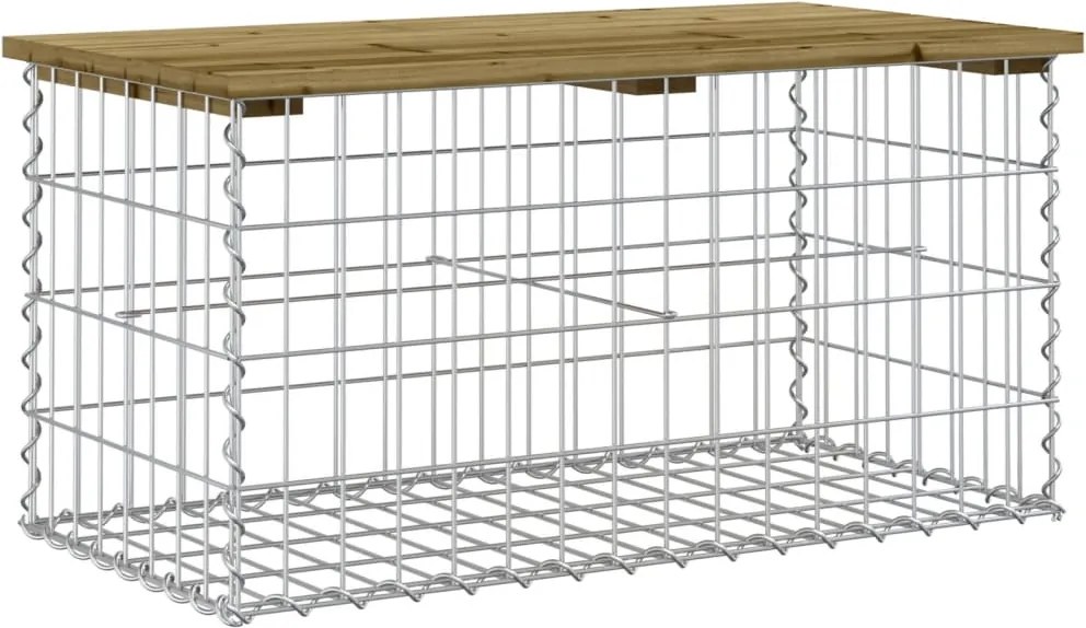 vidaXL impregnált fenyőfa gabion kerti pad 83 x 44 x 42 cm