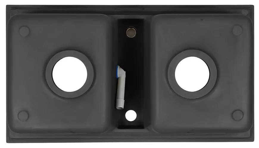 Tia szögletes két medencés gránit mosogató szifonnal fekete
