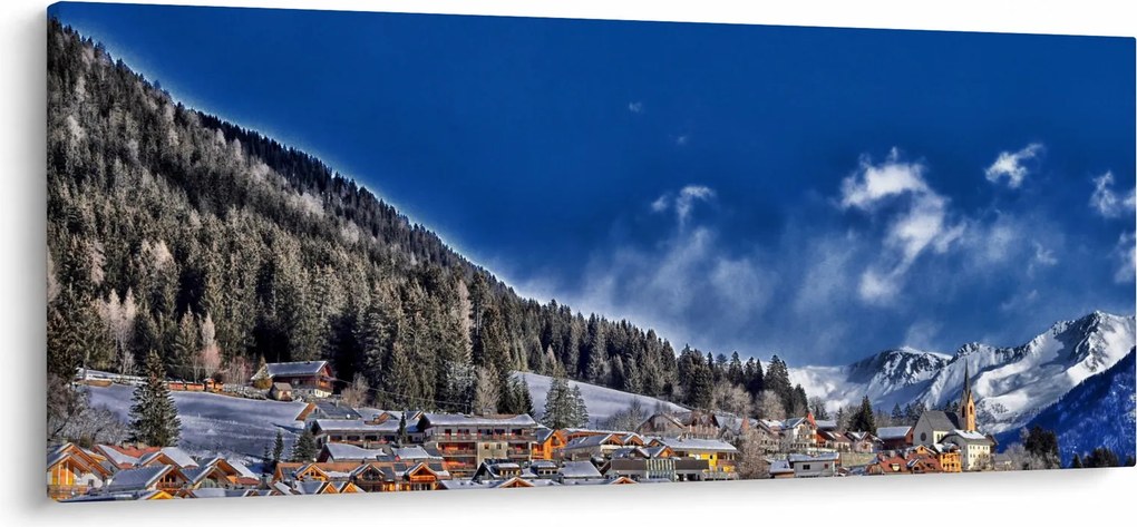 Kép - Hegyi város (120x50 cm)
