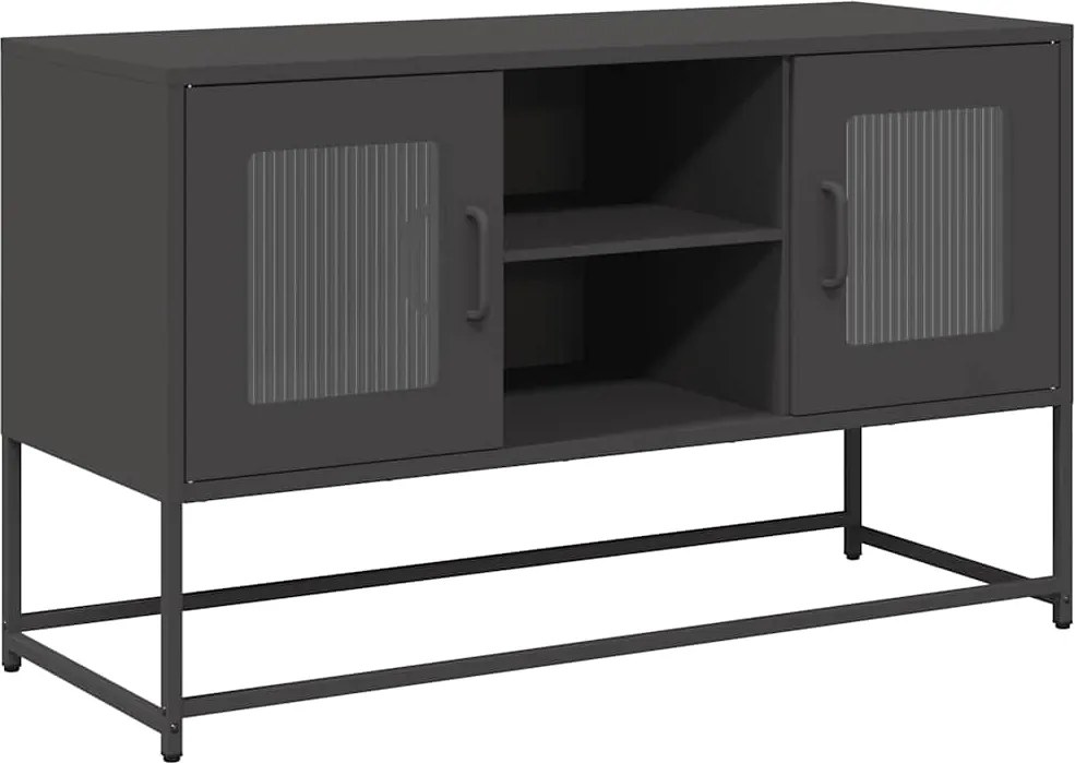 vidaXL fekete acél TV-szekrény 100,5x39x60,5 cm