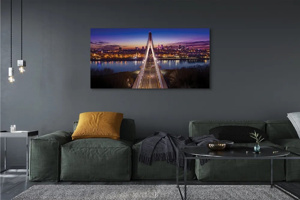 Canvas képek Varsó panoráma folyó híd 100x50 cm