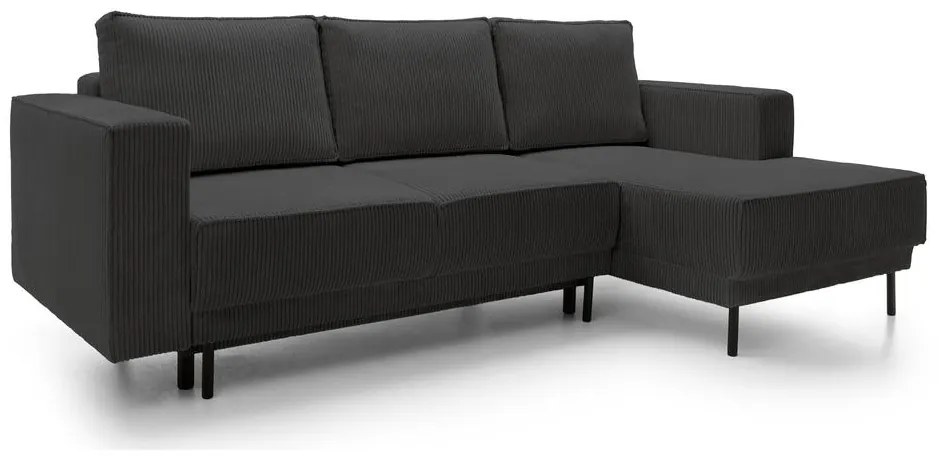 Sarokkanapé Rodriguez mini (J) (sötétszürke + fekete). Akció -15%. 1099134