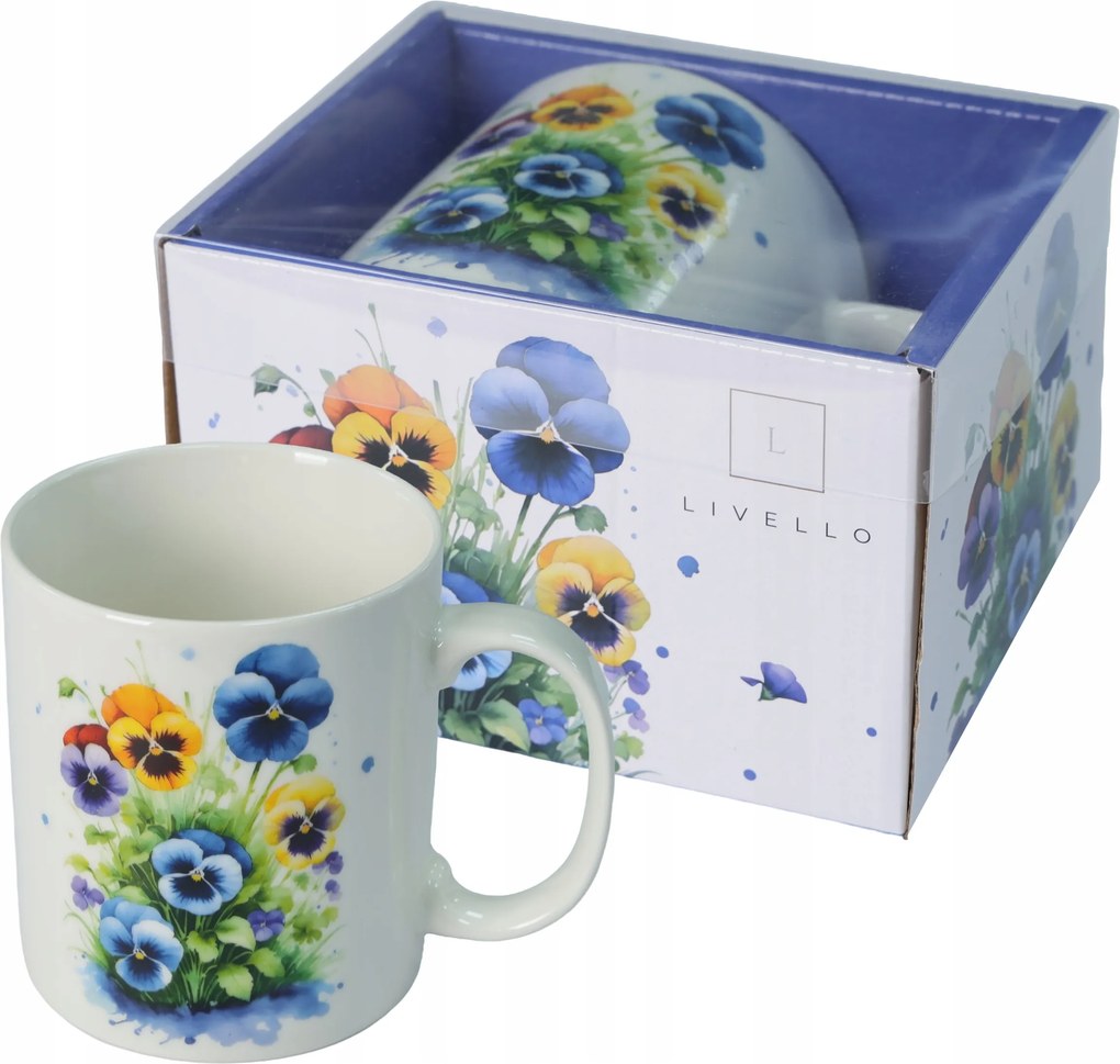 Livello Jumbo porcelán bögre 670 ml nagy teáscsésze árvácska füllel