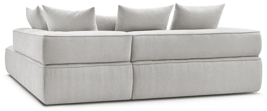 Világosszürke zsenília sarokkanapé (jobb oldali-L alakú) Whesley – Bobochic Paris