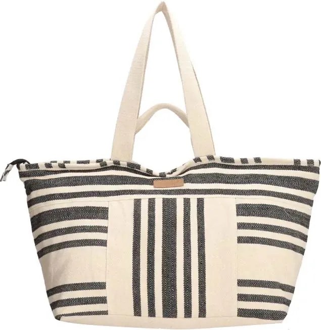 Fekete-fehér nagy strandtáska „Sea Star”