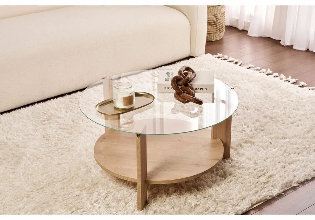 Clara Sapphire Oak dohányzóasztal