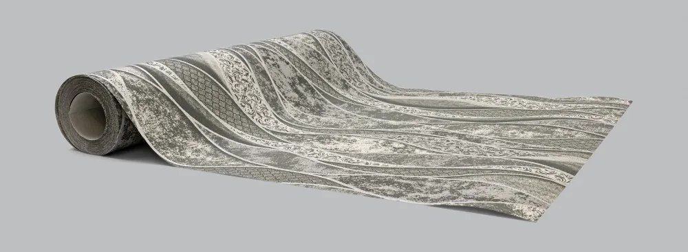 Grafit-ezüst hullám mintás tapéta (1514-21)
