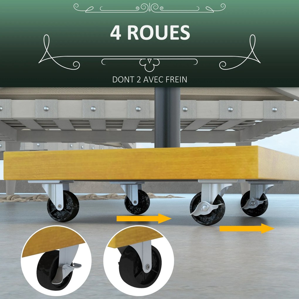 Outsunny Négyzet alakú Napernyő Talapzat - nettó súly 25kg fém 4 kerékkel - méret: 45L x 45W x 36.5H cm Ø34, Ø38 és Ø48mm átmérőjű rúdhoz | Aosom