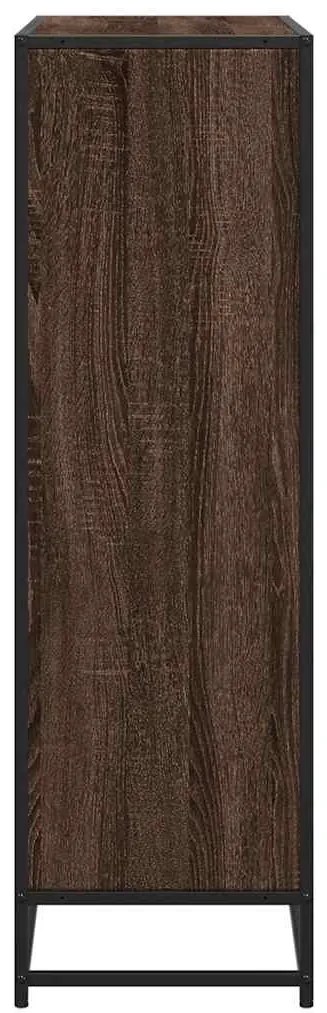 barna tölgy szerelt fa és fém könyvszekrény 97,5x33x107,5 cm