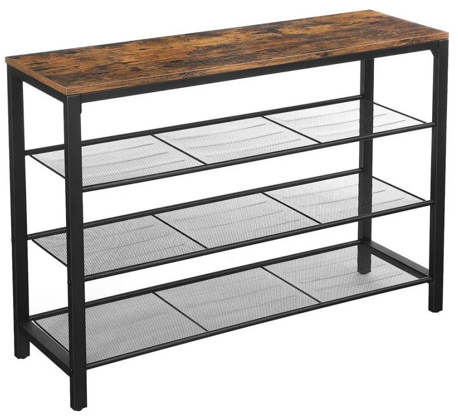 Cipőtartó szekrény DAVOR barna/fekete