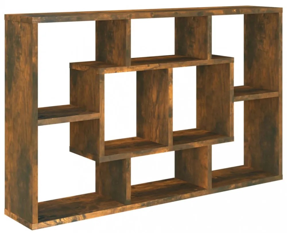 füstös tölgy színű szerelt fa fali polc 85x16x52,5 cm