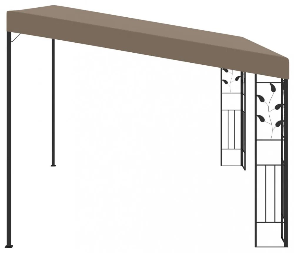 vidaXL tópszínű falra szerelhető pavilon 4 x 3 x 2,5 m
