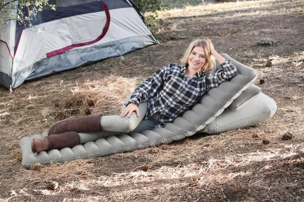 Felfújható kemping matrac 191 x 70 x 10,5 cm állítható háttámlával