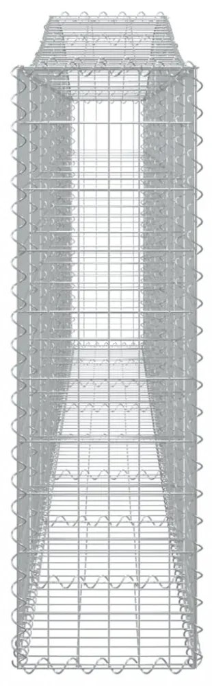 vidaXL 4 db íves horganyzott vas gabion kosár 400x30x100/120 cm