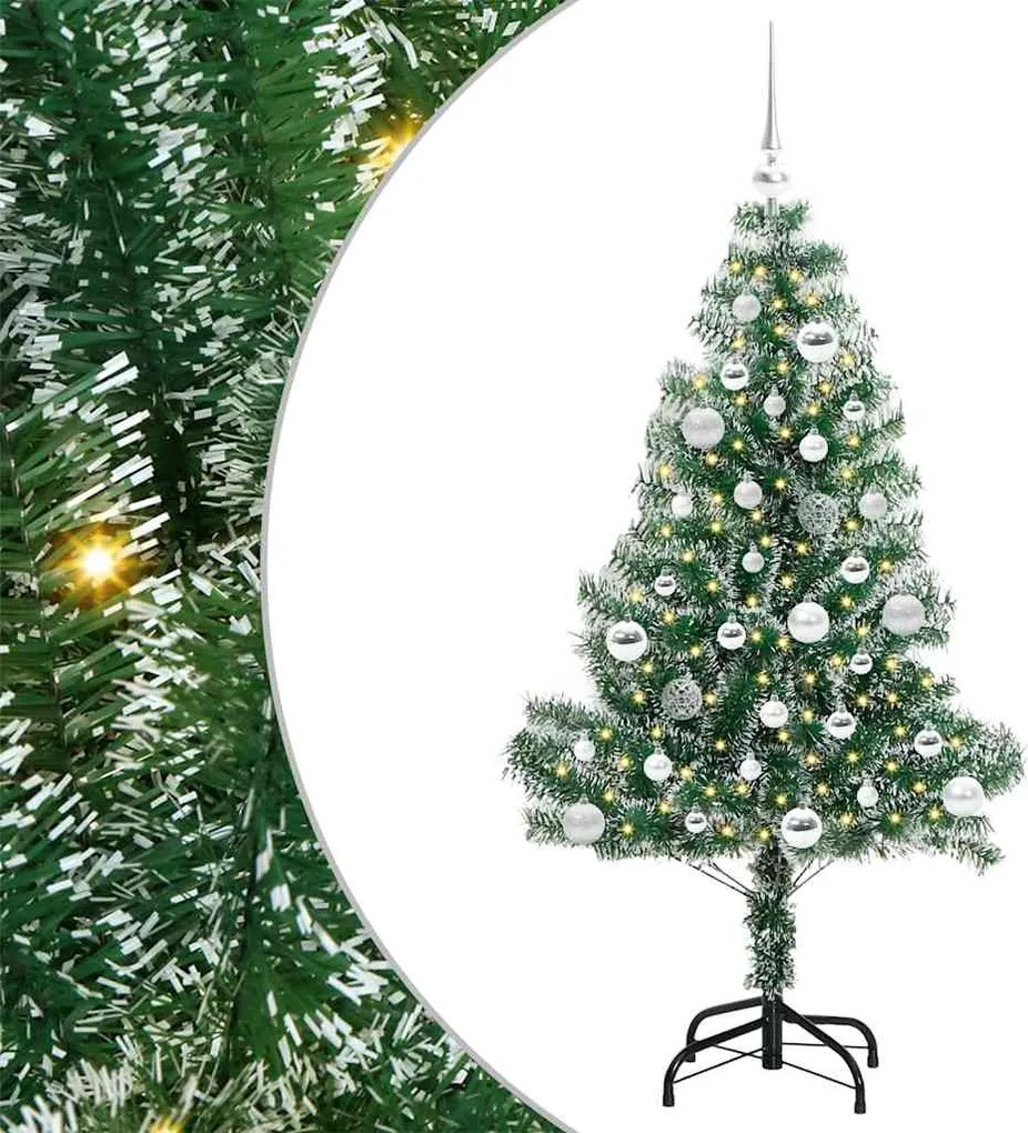 vidaXL Mű karácsonyi fa hóval borítva LED fényekkel 150 LED-del 150 cm