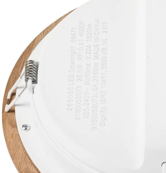 LED Beépíthető lámpa WOODY SPOT LED/23,5W/230V 4000K tölgy ø 23,5 cm